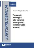 Okładka książki Tożsamość narracyjna jako warunek autentycznej podmiotowości prawnej