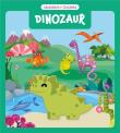 Układanka szukanka. Dinozaury. Autor: Basia Szymanek. Dadada.pl Okładka książki Układanka szukanka. Dinozaury