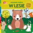 W lesie. Akademia mądrego dziecka. Układam puzzle. Autor: Rebecca Weerasekera. Dadada.pl Okładka książki W lesie. Akademia mądrego dziecka. Układam puzzle