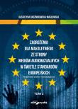 Okładka książki Zagrożenia dla małoletniego ze strony mediów audiowizualnych w świetle standardów europejskich