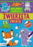 Okładka książki Zwierzęta świata. Kolorowanki z naklejkami