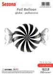 Opakowanie Balon Cukierek czarno-biały 70x50cm