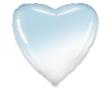 Opakowanie Balon foliowy 46cm Serce gradient biało-błękitny