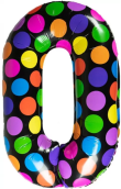 Opakowanie Balon foliowy cyferka 0 w kropki