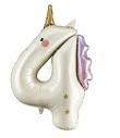 Opakowanie Balon foliowy Cyfra 4 Jednorożec 93cm
