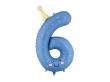 Opakowanie Balon foliowy Cyfra 6 niebieski 86cm