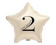 Opakowanie Balon foliowy Gwiazda kremowa cyfra 2 44cm
