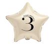 Opakowanie Balon foliowy Gwiazda kremowa cyfra 3 44cm