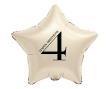 Opakowanie Balon foliowy Gwiazda kremowa cyfra 4 44cm