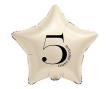 Opakowanie Balon foliowy Gwiazda kremowa cyfra 5 44cm