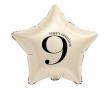 Opakowanie Balon foliowy Gwiazda kremowa cyfra 9 44cm