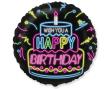 Opakowanie Balon foliowy Happy Birthday neon 45cm