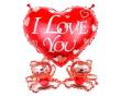 Opakowanie Balon foliowy Serce I love you z misiami 43x4cm