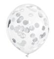 Opakowanie Balony z konfetti kółka srebrny 30cm 6szt
