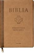 Biblia pierwszego Kościoła z paginat. suwak brąz. Autor:   Praca zbiorowa. Dadada.pl Okładka książki Biblia pierwszego Kościoła z paginat. suwak brąz