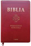 Okładka książki Biblia pierwszego Kościoła z paginat. suwak burgun