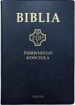 Okładka książki Biblia pierwszego Kościoła złocona granatowa