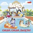 Bluey. Chlup, chlup, Święta! Moja czytanka. Autor: Opracowanie zbiorowe. Dadada.pl Okładka książki Bluey. Chlup, chlup, Święta! Moja czytanka
