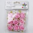 Opakowanie Dekoracje materiałowe róże 40mm różowe z gipsówką