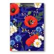 Opakowanie DESKA Z KLIPEM A4 T0126 KWIATY POLSKIE MAKI W FIOLECIE FOLIA MAT NIERYSUJĄCA