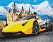 Diamentowa mozaika Auto sportowe żółte obok zamku w górach NO-1007745. Wydawca: Norimpex. Dadada.pl Opakowanie Diamentowa mozaika Auto sportowe żółte obok zamku w górach NO-1007745