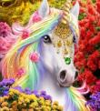 Opakowanie Diamentowa Mozaika Jednorożec portret w kwiatach NO-1006408