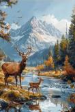Opakowanie Diamentowa Mozaika Jelenie na tle gór NO-2001710