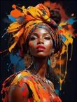 Opakowanie Diamentowa Mozaika Kobieta afrykanka w ciuchach z farby NO-2001403