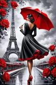 Opakowanie Diamentowa Mozaika Kobieta w Paryżu NO-2001721
