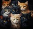 Opakowanie Diamentowa Mozaika Koty koci portret rodzinny NO-2000183