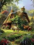 Opakowanie Diamentowa Mozaika Leśna chata i konie NO-2001762