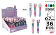 Opakowanie Długopis mini 4-kolorowy 0.7mm kotki tęcza (36szt)