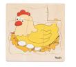 Opakowanie Drewniane puzzle warstwowe „Cykl życia kury” 90073