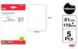 Opakowanie Etykiety samoprzylepne 53x82mm 5ark