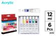 Opakowanie Farba akrylowa 12ml 6 kolorów