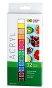 Opakowanie Farby akrylowe 12ml 12 kolorów HAPPY COLOR