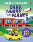 Okładka książki First Sticker Book Cars, Trains and Planes