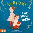 Julka i Janek. Czego nie lubi burza - uszkodzone. Autor: Kasia Keller, Karolina Krakowiecka. Dadada.pl Okładka książki Julka i Janek. Czego nie lubi burza - uszkodzone
