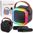 Opakowanie Karaoke głośnik Bluetooth 2 mikrofony LED