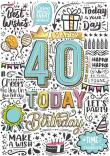 Opakowanie Karnet A5 Urodziny 40 - Graffiti
