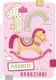 Opakowanie Karnet A5 Urodziny roczek dziewczynka - Konik