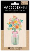 Opakowanie Karnet drewniany C6 + koperta Bukiet kwiatów