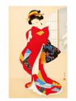 Opakowanie Karnet F23-03 Portret kobiety Czerwone kimono