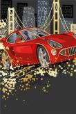 Opakowanie Karnet Uniwersalny - Red Sports Car