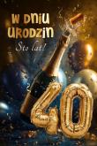 Opakowanie Karnet Urodziny grający 40