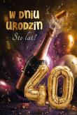 Opakowanie Karnet Urodziny grający 40