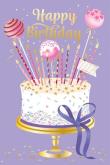 Opakowanie Karnet Urodziny - Lilac Birthday Cake