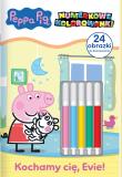 Okładka książki Kochamy cię, Evie! Świnka Peppa. Numerkowe kolorowanki