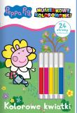 Kolorowe kwiatki. Świnka Peppa. Numerkowe kolorowanki. Autor: Opracowanie zbiorowe. Dadada.pl Okładka książki Kolorowe kwiatki. Świnka Peppa. Numerkowe kolorowanki