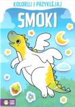 Koloruj i przyklejaj. Smoki. Autor:   Praca zbiorowa. Dadada.pl Okładka książki Koloruj i przyklejaj. Smoki